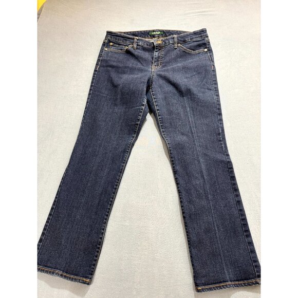 Lauren Ralph Lauren Curvy Jeans Modren Straight Leg Mid Rise Blue Women Size 12P - Picture 1 of 11